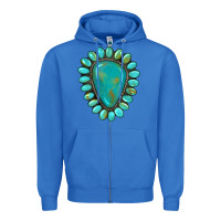 True Royal western gemstone turquoise Zipper Hoodie - Artiststas