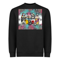 Black cartoon characters coffee cups Heavyweight Sweatshirt - Zillion Design Studio