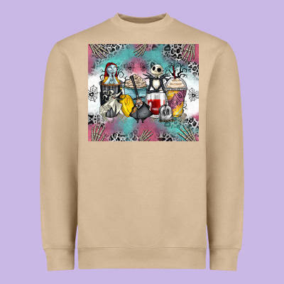 Cartoon Characters Coffee Cups Heavyweight Sweatshirt Designed By Zillion Design Studio