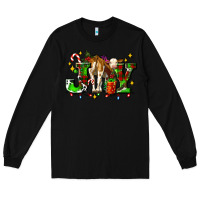 Black joy with baby cow and christmas gifts mistletoe Long Sleeve Tee - AdoDesignShop