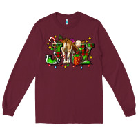 Burgundy joy with baby cow and christmas gifts mistletoe Long Sleeve Tee - AdoDesignShop