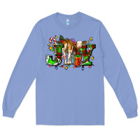Colony Blue joy with baby cow and christmas gifts mistletoe Long Sleeve Tee - AdoDesignShop
