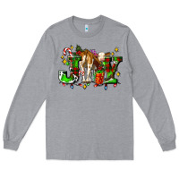 Heather Grey joy with baby cow and christmas gifts mistletoe Long Sleeve Tee - AdoDesignShop