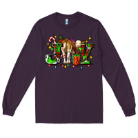 Plum joy with baby cow and christmas gifts mistletoe Long Sleeve Tee - AdoDesignShop