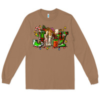Joy With Baby Cow And Christmas Gifts Mistletoe Long Sleeve Tee | Teevron