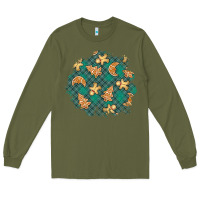 Army Green christmas gingerbread cookies patch Long Sleeve Tee - BundleAndBundleShop