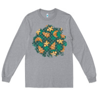 Heather Grey christmas gingerbread cookies patch Long Sleeve Tee - BundleAndBundleShop
