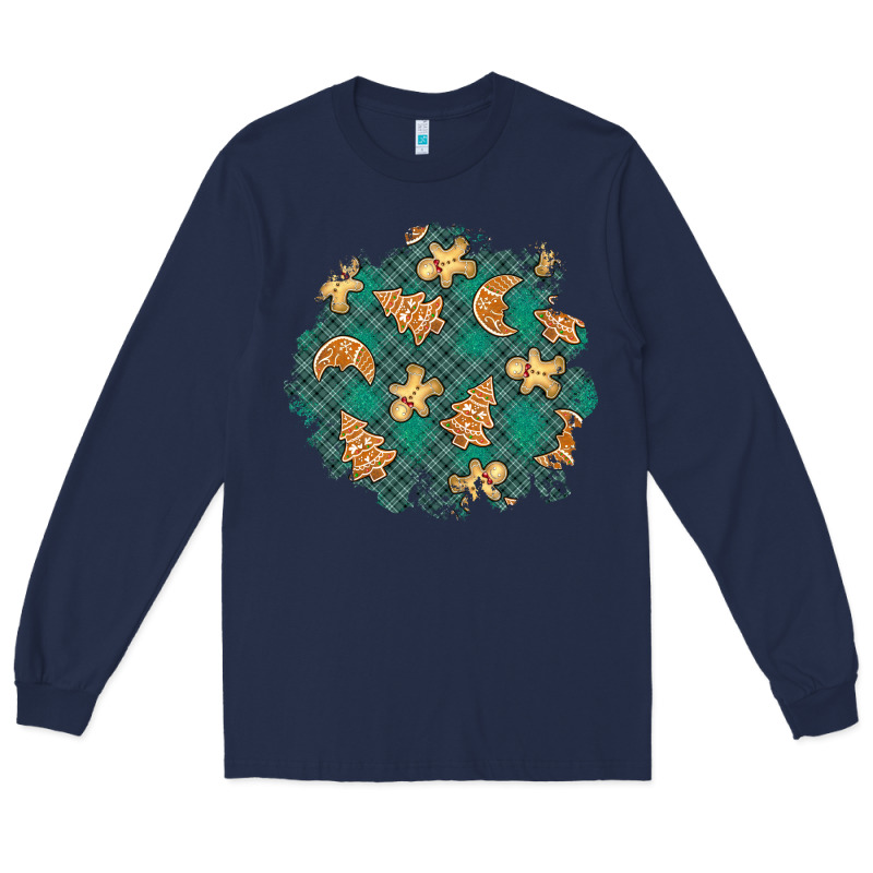 Christmas Gingerbread Cookies Patch Long Sleeve Tee by BundleAndBundleShop | Teevron