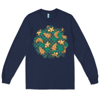 Navy christmas gingerbread cookies patch Long Sleeve Tee - BundleAndBundleShop