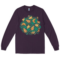 Plum christmas gingerbread cookies patch Long Sleeve Tee - BundleAndBundleShop