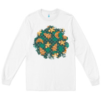 White christmas gingerbread cookies patch Long Sleeve Tee - BundleAndBundleShop