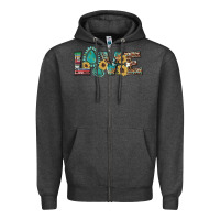 Charcoal Heather western gemstone sunflowers serape leopard turquoise love Zipper Hoodie - Artiststas