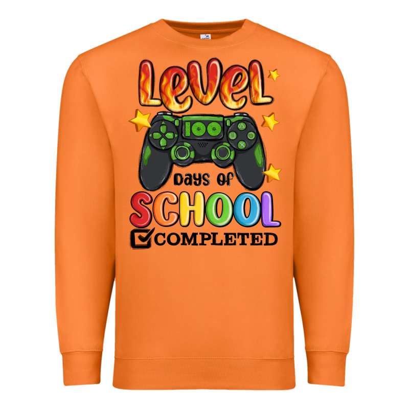 Level 100 Days Of School Completed Premium Sweatshirt by MaliasSmallBusiness | Teevron