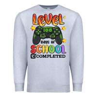 Heather Grey level 100 days of school completed Premium Sweatshirt - MaliasSmallBusiness