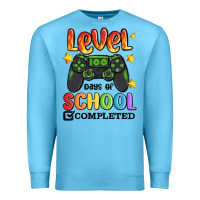Ocean Blue level 100 days of school completed Premium Sweatshirt - MaliasSmallBusiness
