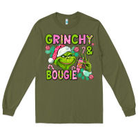 Army Green christmas characters and bougie Long Sleeve Tee - AdoDesignShop