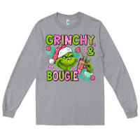 Heather Grey christmas characters and bougie Long Sleeve Tee - AdoDesignShop