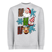 Heather Grey ho ho ho christmas Heavyweight Sweatshirt - RanaPortraitStore
