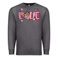 Charcoal Heather love valentines day Premium Sweatshirt - MaliasSmallBusiness