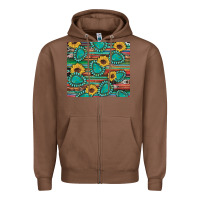 Chestnut western gemstone sunflowers serape cowhide glitter wooden Zipper Hoodie - Artiststas