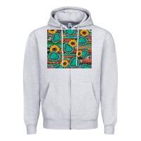 Heather Grey western gemstone sunflowers serape cowhide glitter wooden Zipper Hoodie - Artiststas