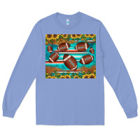 Colony Blue football turquoise sunflower Long Sleeve Tee - JahusDesignShop