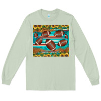 Matcha football turquoise sunflower Long Sleeve Tee - JahusDesignShop