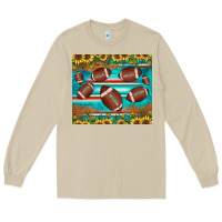 Mushroom football turquoise sunflower Long Sleeve Tee - JahusDesignShop