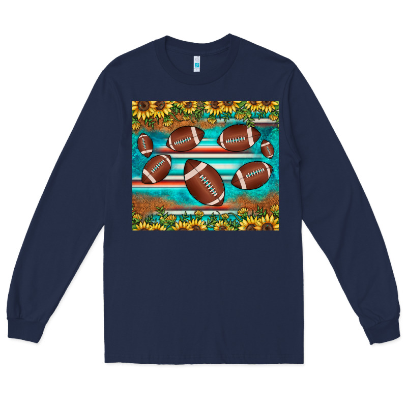 Football Turquoise Sunflower Long Sleeve Tee by JahusDesignShop | Teevron