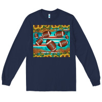 Navy football turquoise sunflower Long Sleeve Tee - JahusDesignShop