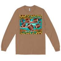 Toasted Coconut football turquoise sunflower Long Sleeve Tee - JahusDesignShop