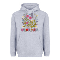 Heather Grey wildflower malias Heavyweight Hoodie - MaliasSmallBusiness