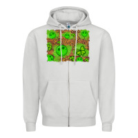 Dove Grey shamrock glitter leopard and wood background Zipper Hoodie - Artiststas