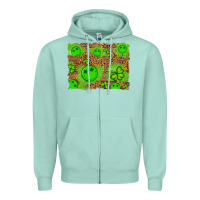 Seafoam shamrock glitter leopard and wood background Zipper Hoodie - Artiststas