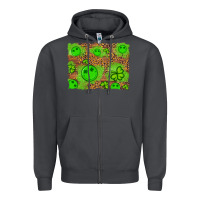 Shamrock Glitter Leopard And Wood Background Zipper Hoodie | Teevron