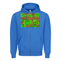 True Royal shamrock glitter leopard and wood background Zipper Hoodie - Artiststas
