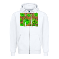 White shamrock glitter leopard and wood background Zipper Hoodie - Artiststas