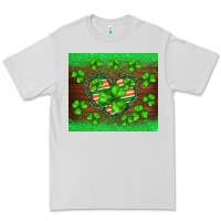 Dove Grey st.patricks heart shamrocks glitter Premium Tee - BarkalooDesign