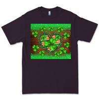 Plum st.patricks heart shamrocks glitter Premium Tee - BarkalooDesign