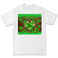 White st.patricks heart shamrocks glitter Premium Tee - BarkalooDesign