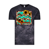 Cloud Black aquarius turquoise cowhide Vintage Tee - RanaPortraitStore