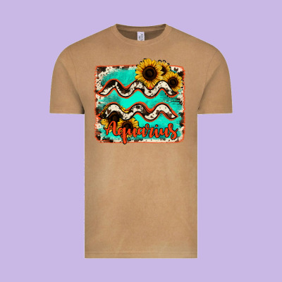 Aquarius Turquoise Cowhide Vintage Tee Designed By Ranaportraitstore
