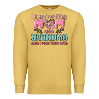 Antique Gold i have two titles mom and grandma and i rock them Premium Sweatshirt - MaliasSmallBusiness