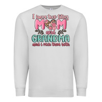 Dove Grey i have two titles mom and grandma and i rock them Premium Sweatshirt - MaliasSmallBusiness