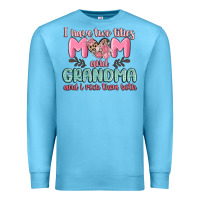 Ocean Blue i have two titles mom and grandma and i rock them Premium Sweatshirt - MaliasSmallBusiness