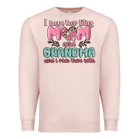 Pale Pink i have two titles mom and grandma and i rock them Premium Sweatshirt - MaliasSmallBusiness
