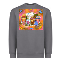 Cartoon Characters Coffee Cups Heavyweight Sweatshirt | Teevron