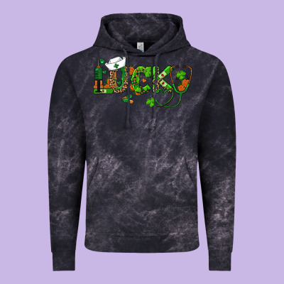 St Patricks Day Lucky Nurse Vintage Hoodie Designed By Ranaportraitstore