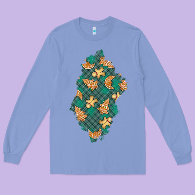 Christmas Gingerbread Cookies Patch Long Sleeve Tee Designed By Bundleandbundleshop