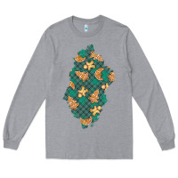 Heather Grey christmas gingerbread cookies patch Long Sleeve Tee - BundleAndBundleShop